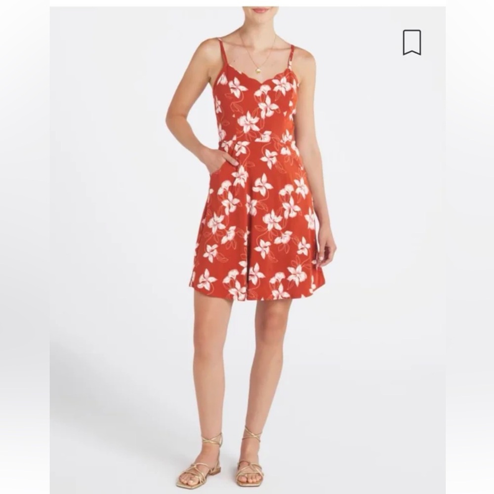 Stitch Fix 41 Hawthorne Dress Hawaiian Beatriz Scallop Dress Tropical XL